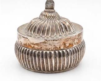 263 Sterling Silver Fluted DomedLid Trinket Box