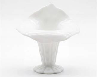 0454 Milk Glass JackinthePulpit Footed Tulip Vase