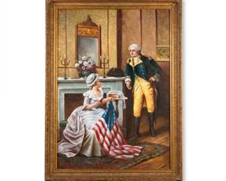 0710 Kent Betsy Ross  Washington Oil Painting on Canvas