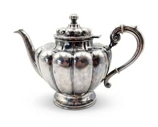 612 Sanborns Mexico Sterling Silver MelonForm Teapot, 1050 g
