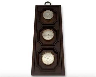 0697 Springfield Wood  Brass Weather Station, 3 Gauges