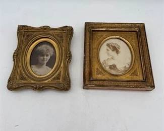 0459 Two Antique Gilt Portrait Frames, Victorian  Florentine