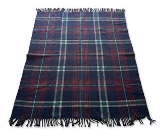 0525 Fringed Tartan Plaid Wool Throw Blanket
