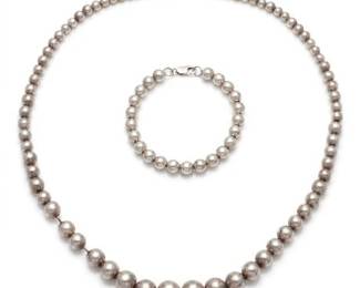 69 Sterling Silver Bead Necklace  Bracelet Set