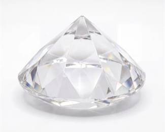 0410 Faceted Crystal Glass Diamond Paperweight