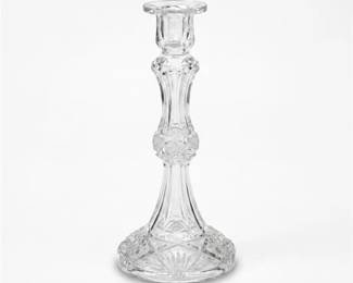 0691 Cut Glass Candlestick with Hobstar Base