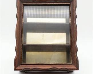 0473 Wood MirrorBack Miniature Display Curio Cabinet