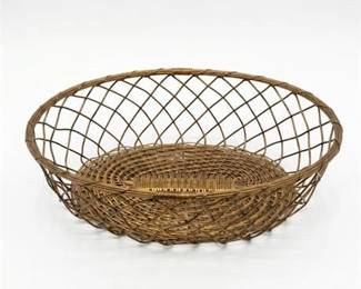 0515 French Gilt Brass Wirework Oval Bread Basket