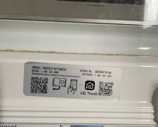 $350 -- LG Washing Machine MFG 2022