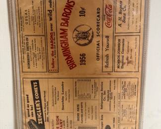 1956 Bham Barons Scorecard