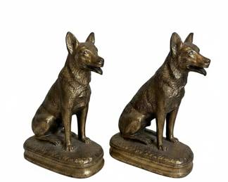 Vintage German Shepherd Dog Bookends