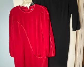 Bill Blass Red Dress and Barrie Pace Black Dress