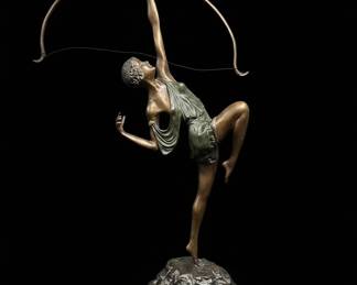 Art Deco Bronze Dancer "Diana the Huntress" Sculpture