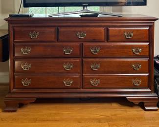 Vintage 9 Drawer Wood Dresser