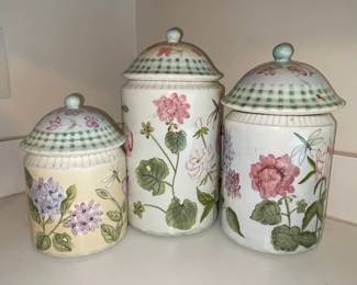 Zrike "Garden Floral" Hand Painted Canister Set