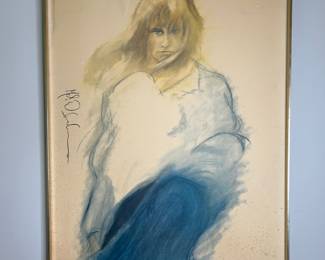 Portrait of a Young Woman in Blue by Roger Etienne