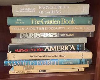 Collection of Books on Sailing, Gardening, Paris, America, Space, and Art