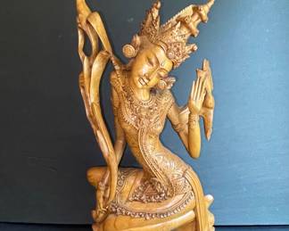 Balinese Wood Carving of Goddess Dewi Sri
