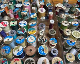 Assorted Vintage Sewing Thread Spools