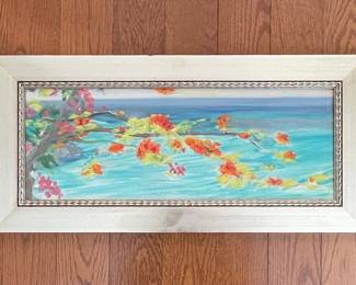 Floral Seascape Painting by R. Richardson
