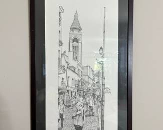 Montmartre Street Scene Print with Sacré-Cœur Basilica