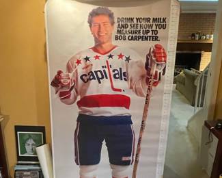 Bob Carpenter Washington Capitals "Drink Your Milk" Promotional Poster with Ruler
