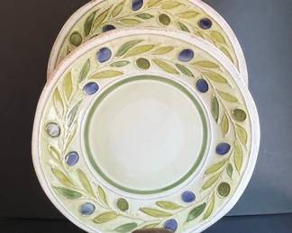 Crate & Barrel Olive Branch Dinner Plates