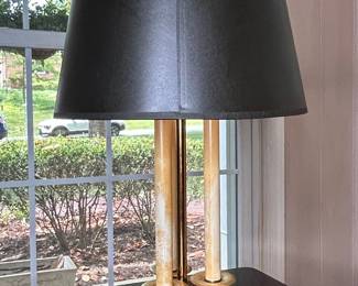 Vintage Brass Bouillotte Candlestick Table Lamp