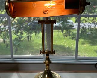 Vintage Brass Banker's Lamp