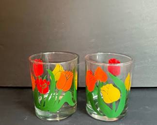 Vintage Tulip Tumbler Glasses