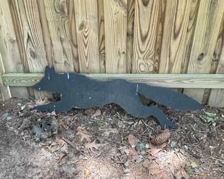 Metal Coyote Yard Decor