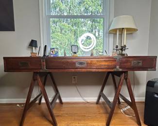 Globe Furniture Company Campaign Desk with Trestle Base
