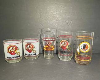 Washington Redskins Football Glasses Vtg