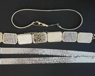 Mesh and Patterned Panel Statement Belts