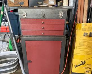 Vintage Test Rite 2-Piece Metal Tool Chest with Cabinet