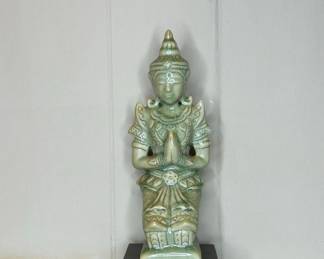 Celadon Glazed Ceramic Thai Thepphanom Figure