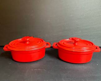 Cast Iron Enameled Mini Crocks