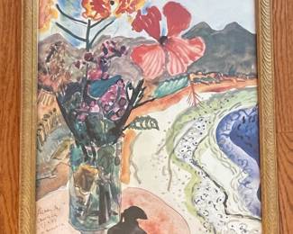 Floral Still Life Watercolor by Alexandre Minguet
