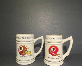 Washington Redskins Super Bowl XXVI & XVII Champions Steins