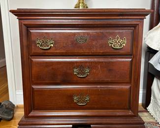 Vintage Nightstand with Brass Hardware