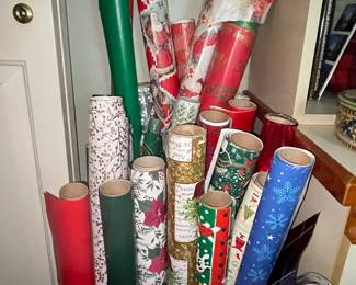 Assorted Holiday Wrapping Paper Rolls