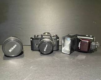Nikon F3 SLR Camera with AF Micro Nikkor, Lens and Nikon Speedlight