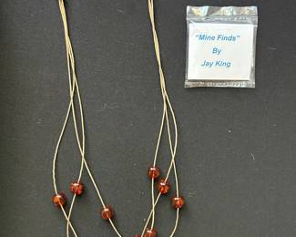 Jay King "Mine Finds" Multi-Strand Necklace with Amber-Colored Glass Beads