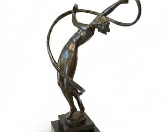 Bronze Dancer with Hoop Sculpture by Fayral