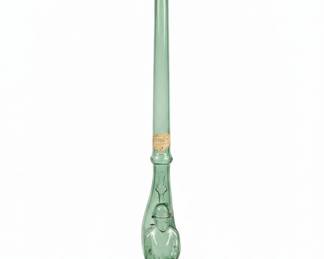 Vintage Green Glass Figural Decanter