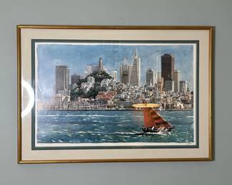 San Francisco Skyline Watercolor Print signed