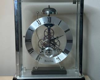Bulova Vantage Skeleton Mantel Clock with Chime