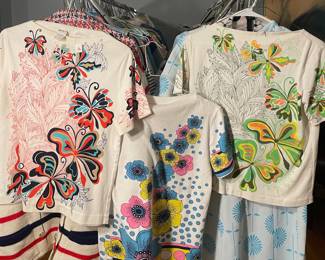 Vintage Butterfly and Floral Print Tops