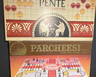Pente and Parcheesi Board Games Vtg