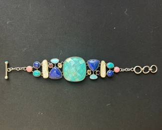 Multi-Gemstone Sterling Silver Bracelet